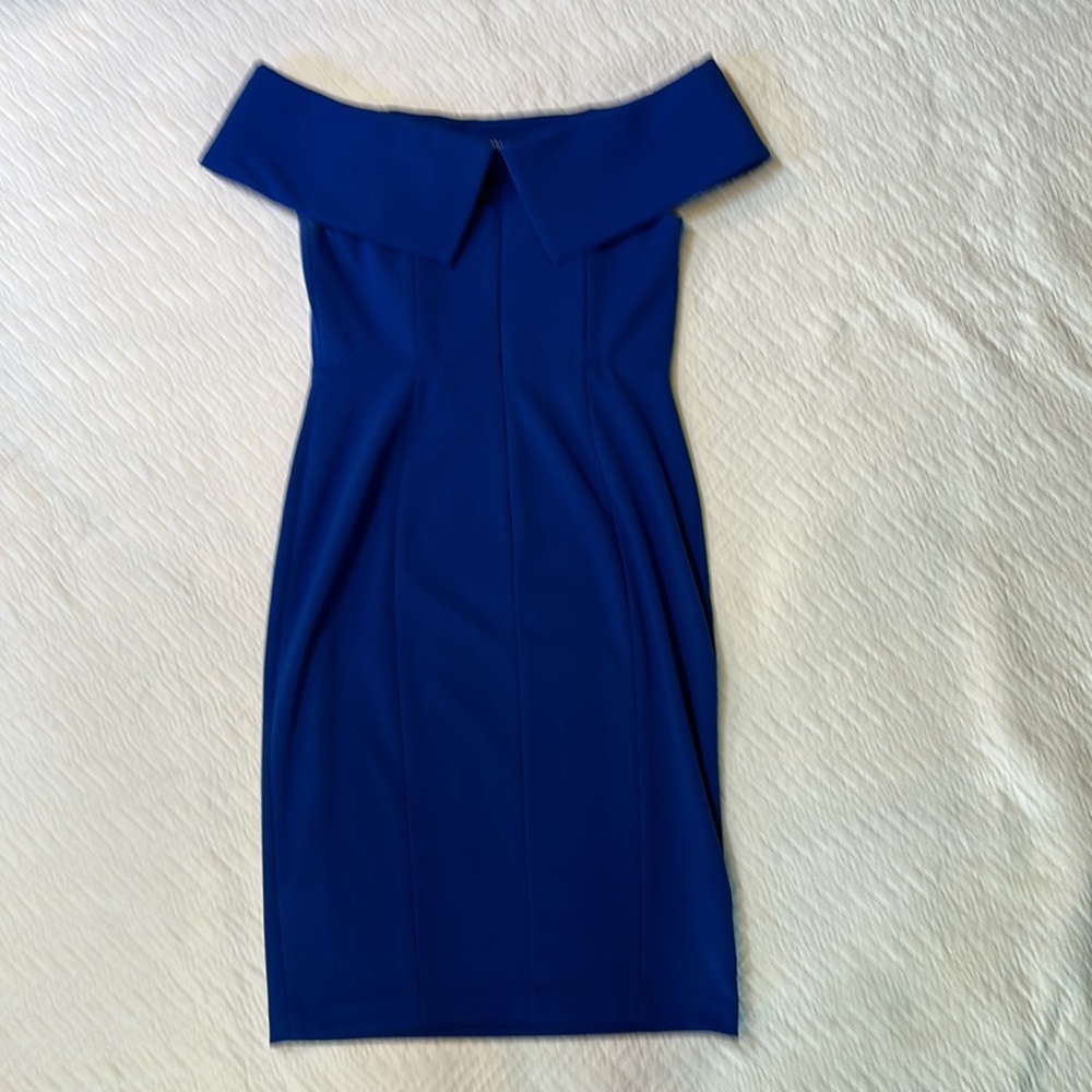 Calvin Klein off the shoulder Royal Blue knee length dress - Picture 5 of 5